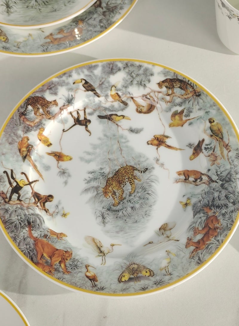 Luxury Plate Tiger Pattern Ten Piece Set of Tableware France Horse Brand Personalized Gift - Image 1