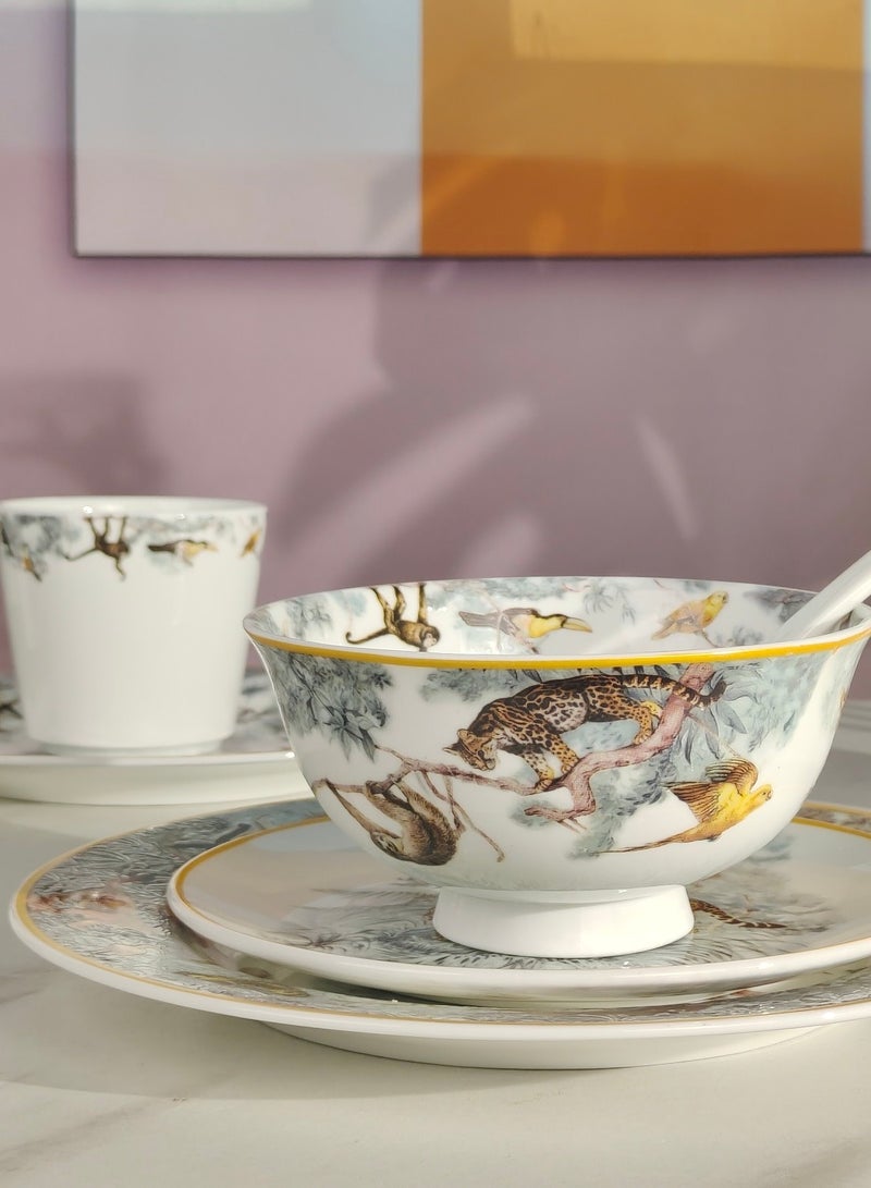 Luxury Plate Tiger Pattern Ten Piece Set of Tableware France Horse Brand Personalized Gift - Image 5