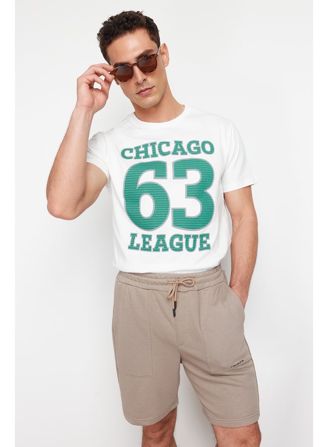 trendyol Men's Regular Cut Text Printed Shorts & Bermuda TMNSS24SR00056 - Image 4