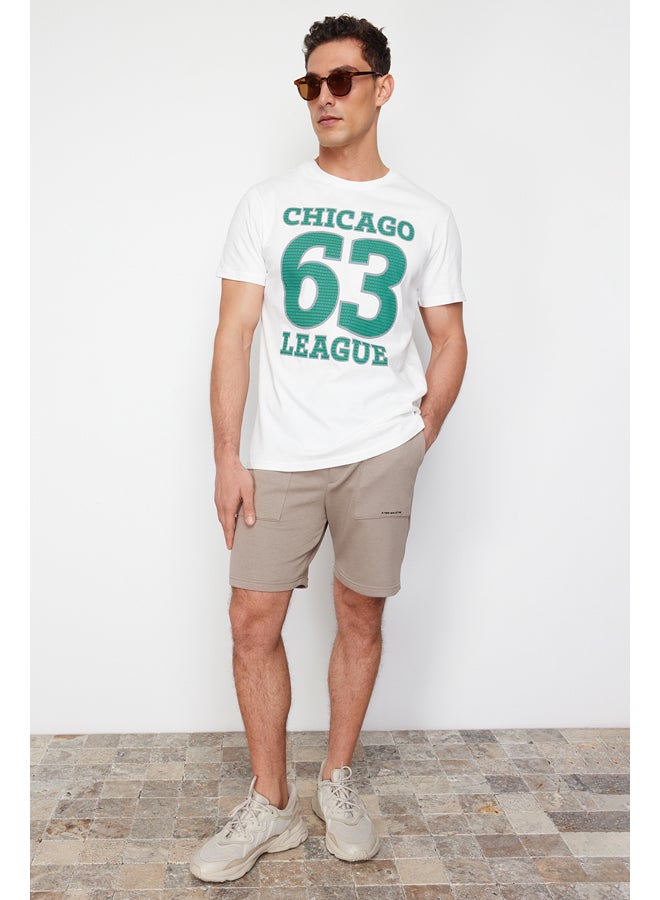 trendyol Men's Regular Cut Text Printed Shorts & Bermuda TMNSS24SR00056 - Image 2