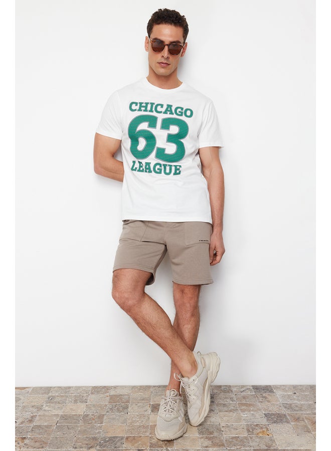 trendyol Men's Regular Cut Text Printed Shorts & Bermuda TMNSS24SR00056 - Image 3
