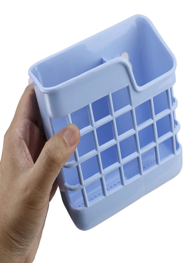 EIKS Plastic Utensil Holder Silverware Organizer Cutlery Drying Rack with Wall Mount Self Adhesive, Having 2 Divided Compartments - Total 2 Pack - Image 4