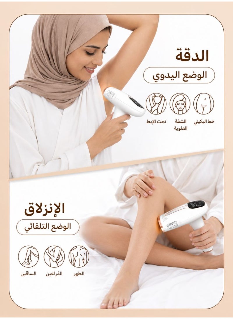 لوف نوف جهاز ليزر IPL لإزالة الشعر مع تبريد ثلجي، 9 مستويات طاقة و999,999 ومضة، وضع يدوي وتلقائي للنساء والرجال - Image 2