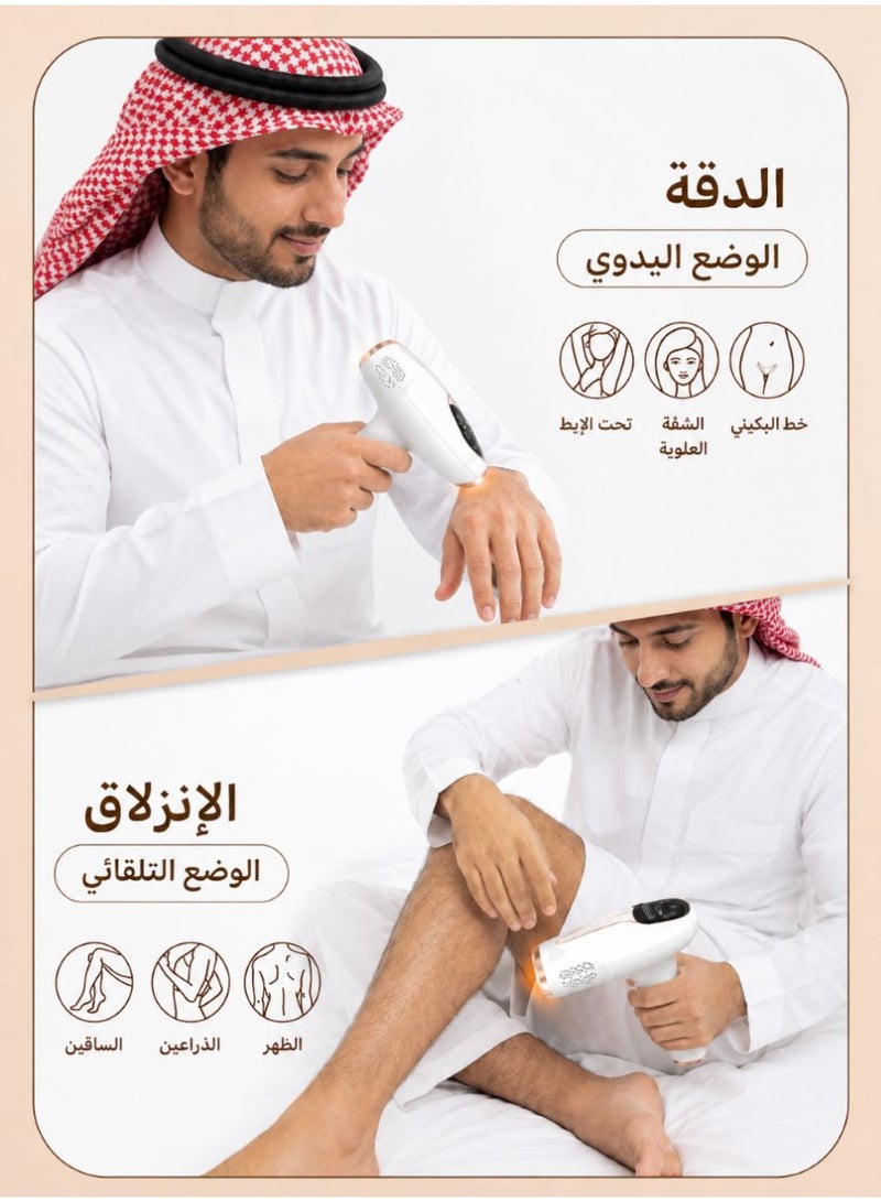 لوف نوف جهاز ليزر IPL لإزالة الشعر مع تبريد ثلجي، 9 مستويات طاقة و999,999 ومضة، وضع يدوي وتلقائي للنساء والرجال - Image 3