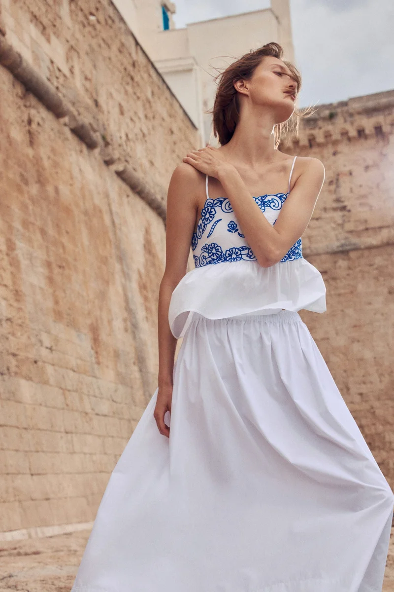 H&M Embroidered strappy top