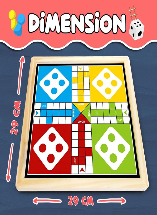 Wembley 2-in-1 Ludo Snake and Ladder Jumbo Wooden Board Game| Magnetic Ludo and Snake and Ladder Game Set| Vibrant Multiplayer Game for Kids & Adults| Smooth & Durable Indoor Board Game Set - Image 2