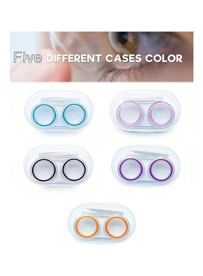 Quantum 5 Pcs Portable Contact Lens Case with Built-in Tweezers and Solution Holder - Leak-Proof Clear Storage Box - Contact Lens Cases Travel Kit for Daily Wear Travel and Outdoor Activities (5 Colors) - Image 3