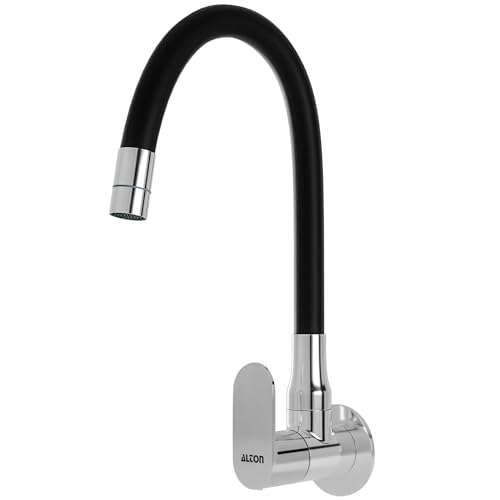 ALTON AXN9466 Brass, Sink Cock with Flexible Swivel Spout, Black & Chrome Finish (Dual Flow) - Image 1