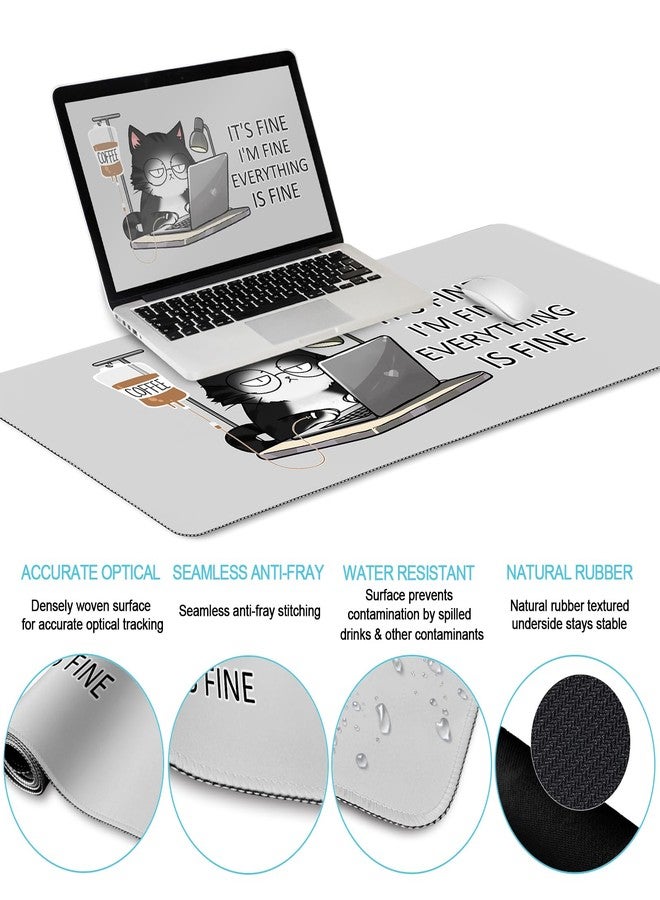 LIMKRIAN Cat Ergonomic Mouse Pad with Wrist Rest Desk Mat Sets Accessories, Cute Mouse Pads for Desk, Gaming Mouse Pad Wrist Support, Keyboard Mat Wrist Rest Cup Coaster Funny Office Desk Accessories - Image 4