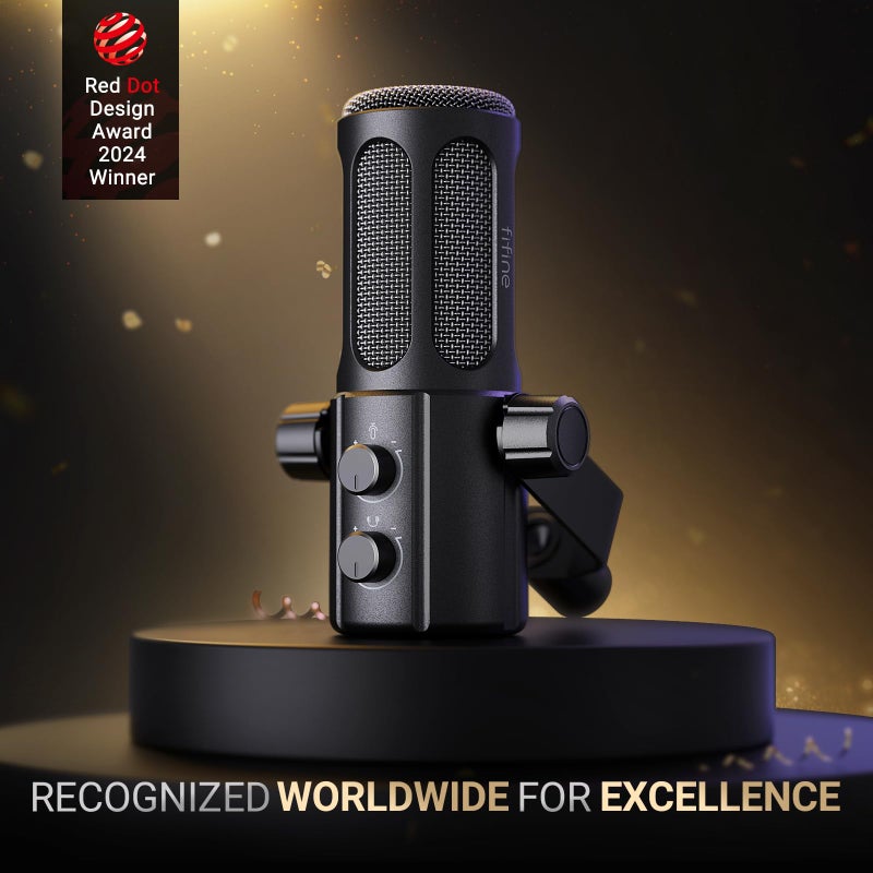 FIFINE Podcast Microphone, USB/XLR Vocal Dynamic Microphone for Streaming, Recording, Broadcast, Content Creator, Studio Microphone for PC with Mute Button, Headphone Monitoring-AmpliTank TANK6 - Image 2