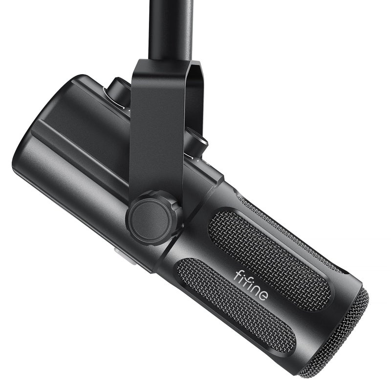 FIFINE Podcast Microphone, USB/XLR Vocal Dynamic Microphone for Streaming, Recording, Broadcast, Content Creator, Studio Microphone for PC with Mute Button, Headphone Monitoring-AmpliTank TANK6 - Image 1