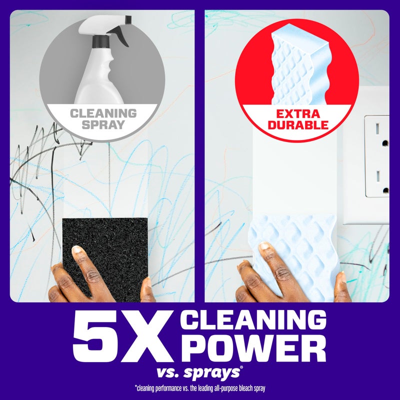Mr Clean Mr. Clean Magic Eraser Sponge, All Purpose Cleaner, Cleaning Scrubber, Wall, Sneaker, Kitchen, Bathroom, Shower Cleaner, Cleaning Supplies, Melamine Sponge, Cleaning Pads, Extra Durable, 4ct - Image 4