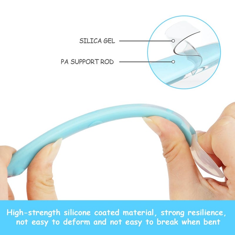 Vicloon Baby Silicone Spoons, 5 PCS Baby Training Feeding Spoons for First Stage 4 Months Toddlers, Infants Utensils Feeding Supplies, Soft Tip BPA Free Gum-Friendly Dishwasher Boil-Proof - Image 4