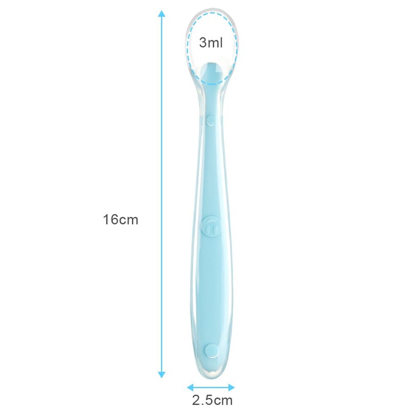 Vicloon Baby Silicone Spoons, 5 PCS Baby Training Feeding Spoons for First Stage 4 Months Toddlers, Infants Utensils Feeding Supplies, Soft Tip BPA Free Gum-Friendly Dishwasher Boil-Proof - Image 2