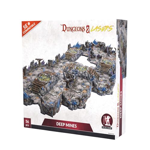 Dungeons & Lasers مجموعة تضاريس الزنزانات الليزرية العميقة 56 قطعة متوافقة مع DND 5e تتطلب الطلاء والتجميع لعمر 14 سنة - Image 1