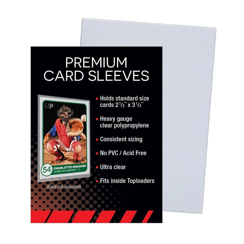 Ultra Pro - Premium Clear 100ct. Card Sleeves to Protect Sports Cards, Baseball / Football Cards, and Collectible Cards, Standard Size - Image 2
