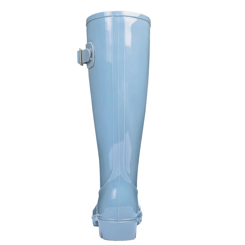 DKSUKO Women's Tall Rain Boots Garden Boots Waterproof Wellington Rubber Boots (8 B(M) US, Bright Lake Blue) - Image 3