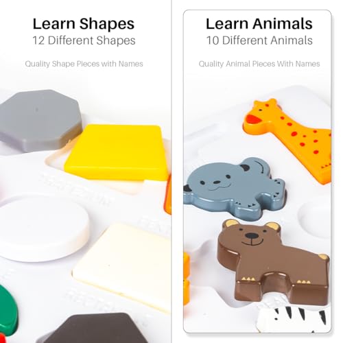 RATNA'S Shape Safari 2in1 Fun & Learning Different Geometrical & Animal Shapes Toy for Kids 3+ Years - Image 2