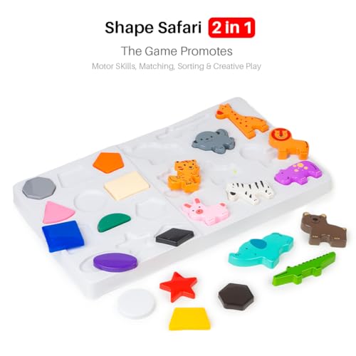 RATNA'S Shape Safari 2in1 Fun & Learning Different Geometrical & Animal Shapes Toy for Kids 3+ Years - Image 4