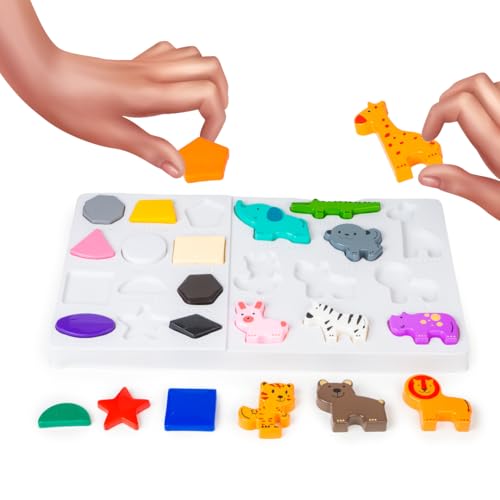 RATNA'S Shape Safari 2in1 Fun & Learning Different Geometrical & Animal Shapes Toy for Kids 3+ Years - Image 3