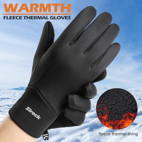 Sireck Water-Resistant Winter Gloves for Men, Touchscreen and Fleece Thermal Cold Weather Gloves, Snow Ski Gloves Winter Gear (XL) - Image 2
