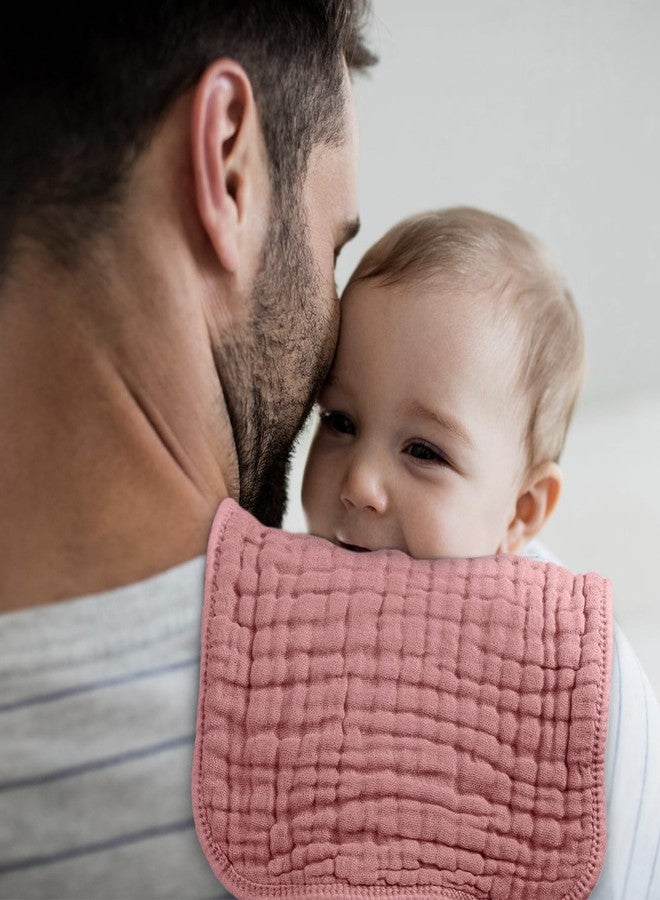 Looxii Muslin Burp Cloths Baby Girl 6 Pack - 20" x 10" - Ultra Soft & Absorbent, 6-Layer 100% Cotton for Spit Up & Drool- Gentle Baby Burping Cloth, Newborn Essentials Shower Gift Girl, Gradient Pink - Image 4