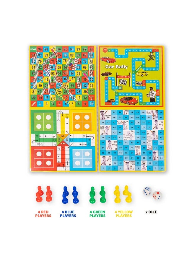 راتاناز مجموعة ألعاب لوحية 5 في 1 من Business Jr. Coins | تتضمن ألعابًا مثل Business وSnake and Ladders وLudo وCar Rally وCricket | مثالية للأطفال والكبار من 2 إلى 4 لاعبين - Image 4