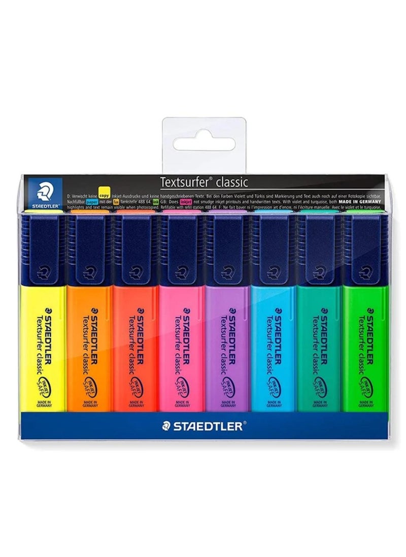 STAEDTLER - Staedtler Textsurfer Classic Highlighter ST-364-WP08, Set Of 8 Color Multicolour - Image 1