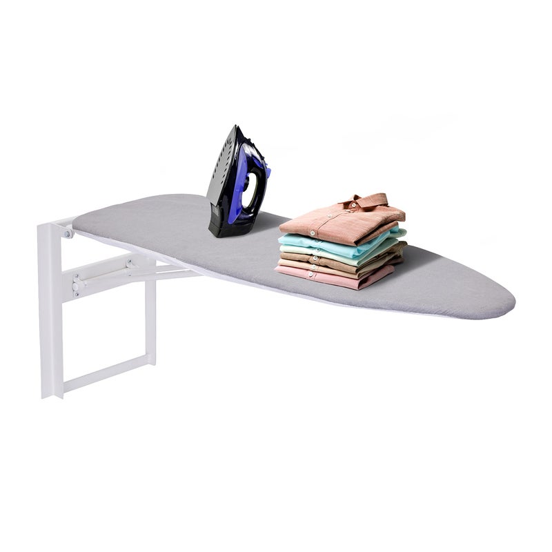 Ivation WallMounted Ironing Board  Foldable 362 x 122 Fold Down Ironing Station for Home Apartment  Dorms EasyRelease Lever Removable Cotton Cover Mounting Hardware Included