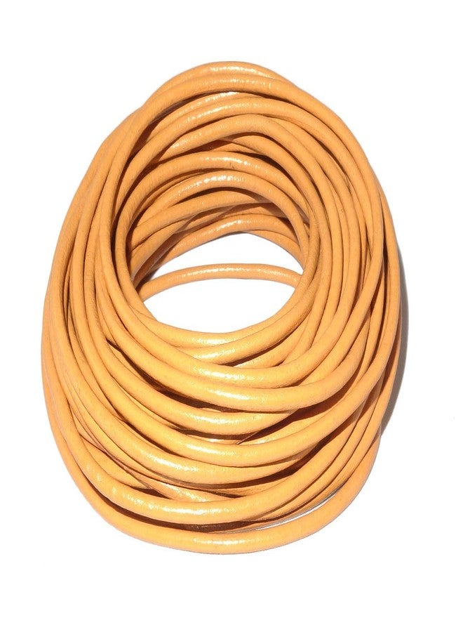 Cords Craft® | 3.0mm Round Leather Cord for Jewelry Making Bracelet Dog Collar Beading Work Hobby and DIY Craft (Marigold, 10.93 Yards) | Roll of 10 Meters Leather String Cord - Image 1
