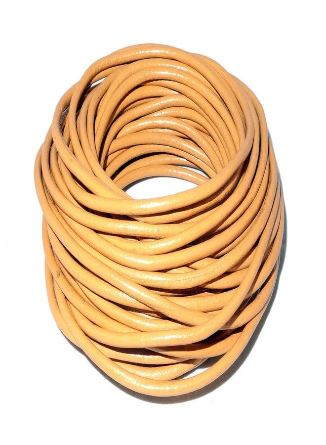 Cords Craft® | 3.0mm Round Leather Cord for Jewelry Making Bracelet Dog Collar Beading Work Hobby and DIY Craft (Marigold, 10.93 Yards) | Roll of 10 Meters Leather String Cord - Image 2