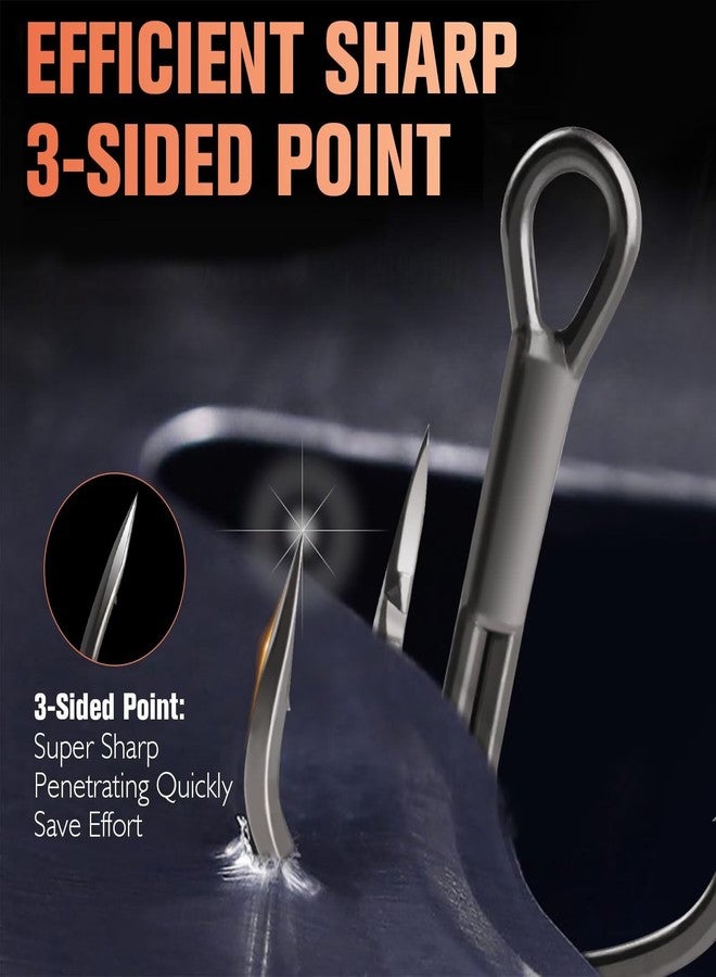 Dovesun Fishing Treble Hooks 3X Strong Professional V PTFE Coating Treble Fishing Hooks for Saltwater Freshwater 50PCS Size #4 - Image 4