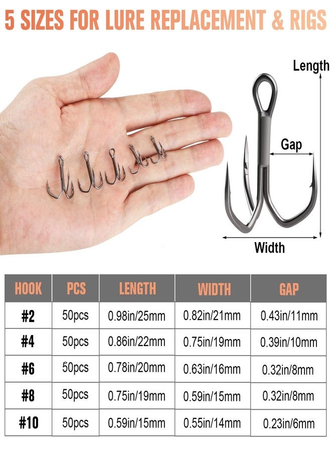 Dovesun Fishing Treble Hooks 3X Strong Professional V PTFE Coating Treble Fishing Hooks for Saltwater Freshwater 50PCS Size #4 - Image 5
