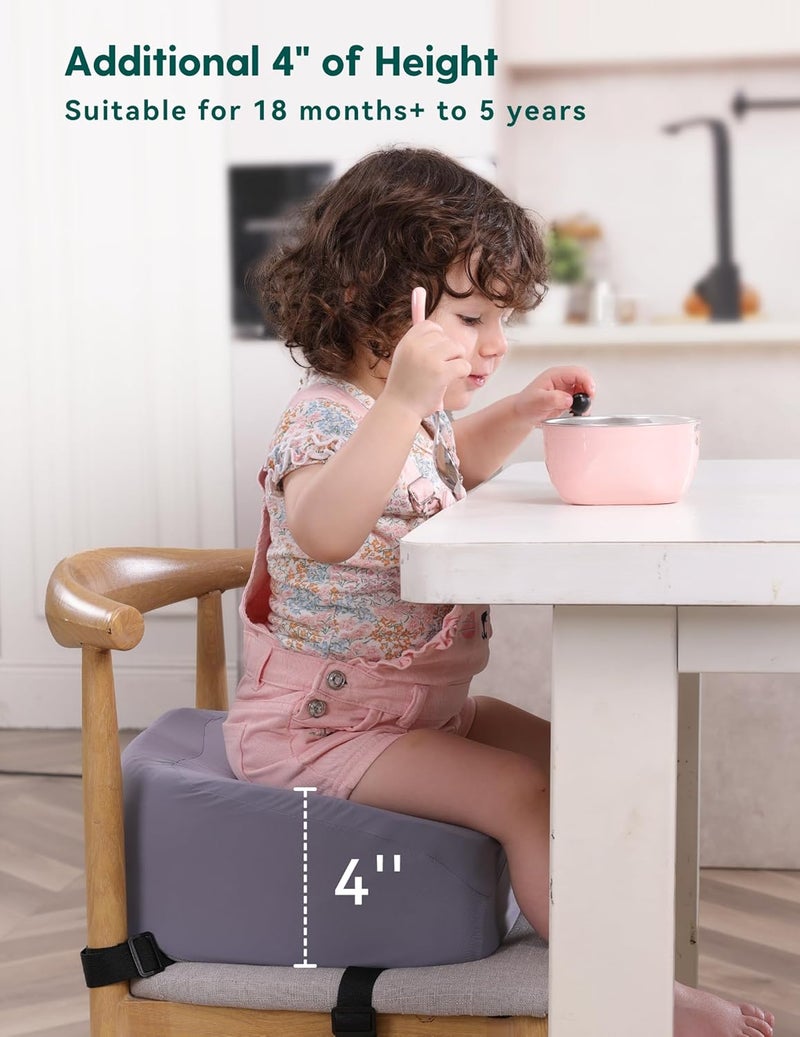 Babelio ErgoDesigned Booster Seat for Kitchen Chair Promote Proper Upright Posture Toddler Booster Seat for Dining Table Removable  Washable Cover Suitable for 18 Months to 5 Years Dark Grey - Image 3