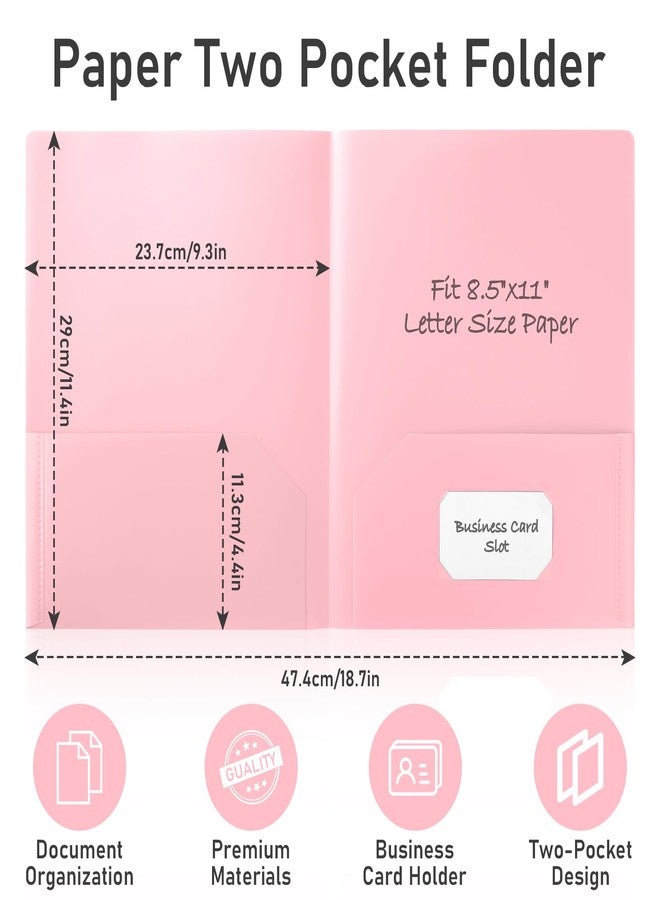 Timart Folders with Pockets-6 Pack, 2 Pocket Folders Fit Letter Size Paper, Pastel Color File Folders for Documents, Plastic File Folder for School Office Home Bussiness - Image 2