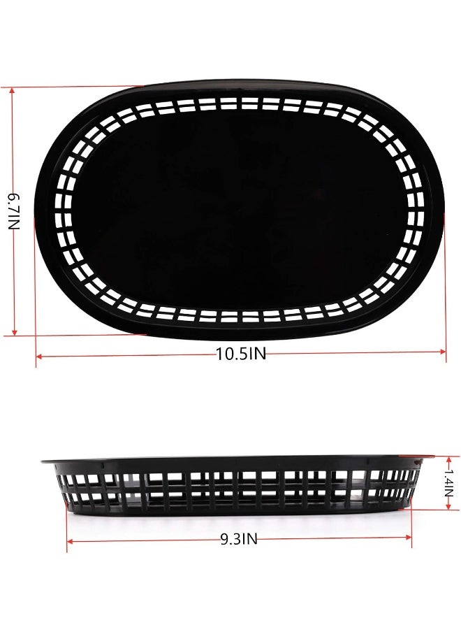 Cedilis Cedilis 40 Pack Fast Food Baskets, 10.5 x 7 Inch Black Plastic Baskets, Food Service Tray for Hot Dogs, Burgers, Sandwiches, Fries, Barbecues, Picnics, Parties  - Image 3