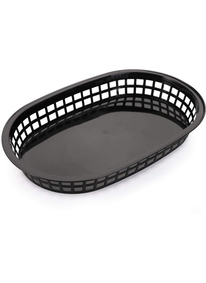 Cedilis Cedilis 40 Pack Fast Food Baskets, 10.5 x 7 Inch Black Plastic Baskets, Food Service Tray for Hot Dogs, Burgers, Sandwiches, Fries, Barbecues, Picnics, Parties  - Image 4