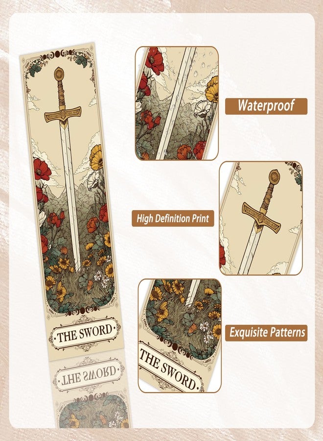 RUBOAOA 60 Pcs Tarot Fantasy Bookmarks, Dark Romance Book Marks for Reading Women Book Lovers, Witchy Aesthetic Page Marker Clips for Gothic Romance Novel or Bookish Gifts - Image 4