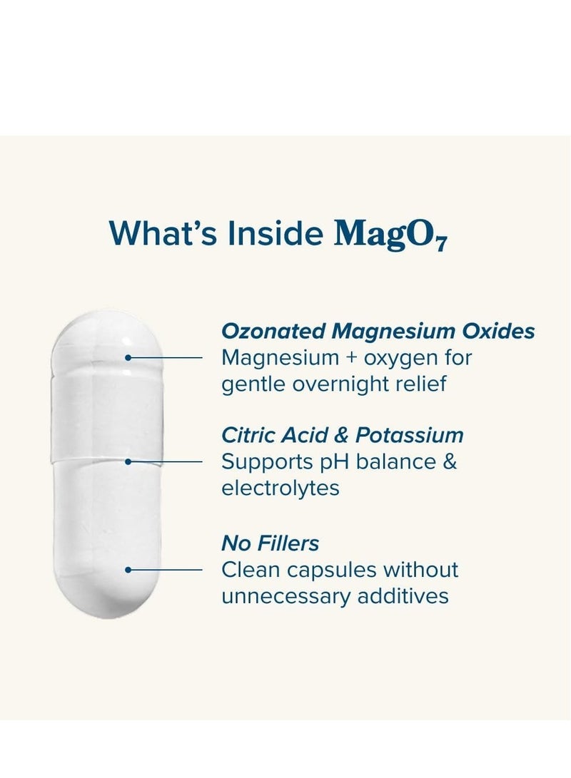 MagO7 - Natural Colon Cleanse & Detox | Occasional Constipation Relief, Stool Softening, & Bloating Support for Men & Women | Ozonated Magnesium Oxide, 90 Capsules - Image 5