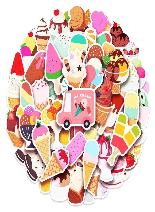 Cleverplay 100 Pack Ice Cream Stickers,Ice Cream Party Favors, Birthday Decorations Gifts - Image 1