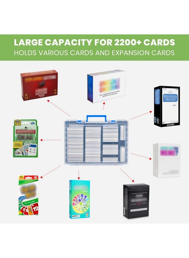 ALKOO 2200+ Card Case Holder C.A.H/Mtg Deck Box Organizer Storage Compatible With Cards Against Humanity/For Magic The Gathering/For Yugioh/For Topps Baseball & All Expansions  - Image 4