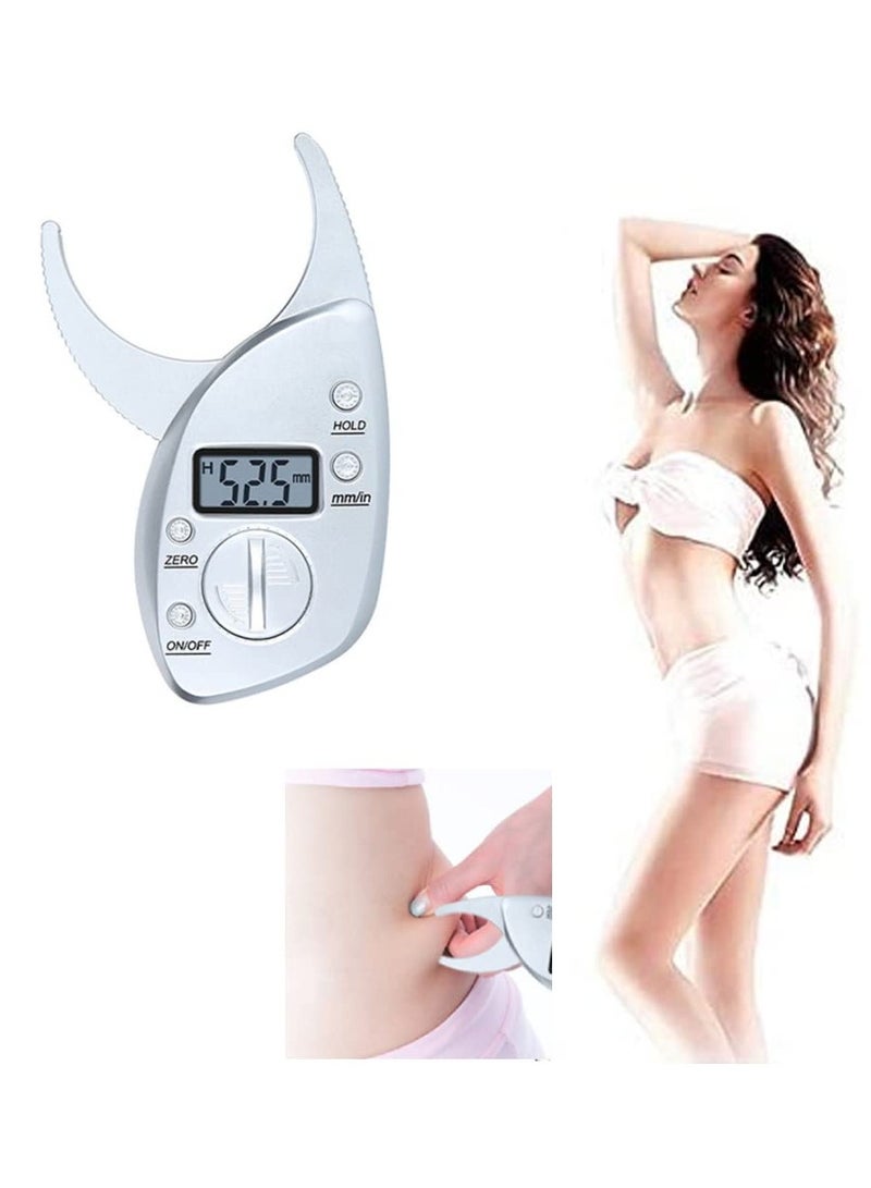 Zikra Electronic Digital Display Fat Caliper Body Fat Clip Skin Fold Thickness Measuring Instrument Sebum Clip Body Fat Rate Fat Cl Athletic Women/Men Body Tools Monitoring Home Use - Image 1
