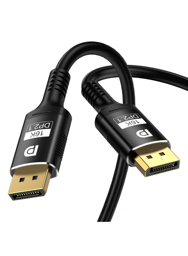 إف دي برو كابل DisplayPort 16K 2.1 3.3 قدم، كابل DP 2.1 [16K@60Hz، 8K@120Hz، 4K@240Hz] يدعم 80Gbps، HDR10، DSC1.2a، G-Sync، FreeSync، كابل Display Port مضفر متوافق مع شاشات الألعاب والتلفزيون والرسومات - Image 1