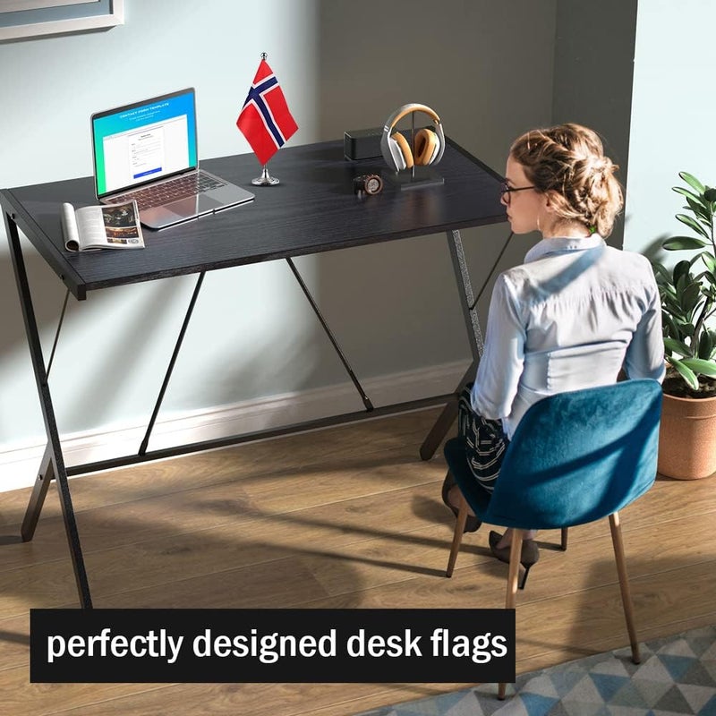 mflagperft Norway Flag Norwegian Flags, Small Mini Norwegian Desk Flag, Used for Table Office Classroom Home Patriotic Events Decorations - Image 3