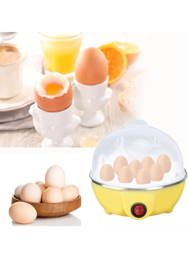 Multi-functional Electric Eggs Boiler Cooker Steamer Home Kitchen Use | 7 Egg Capacity Multifunction Electric Boiled Egg Maker Food Steamer (Yellow)