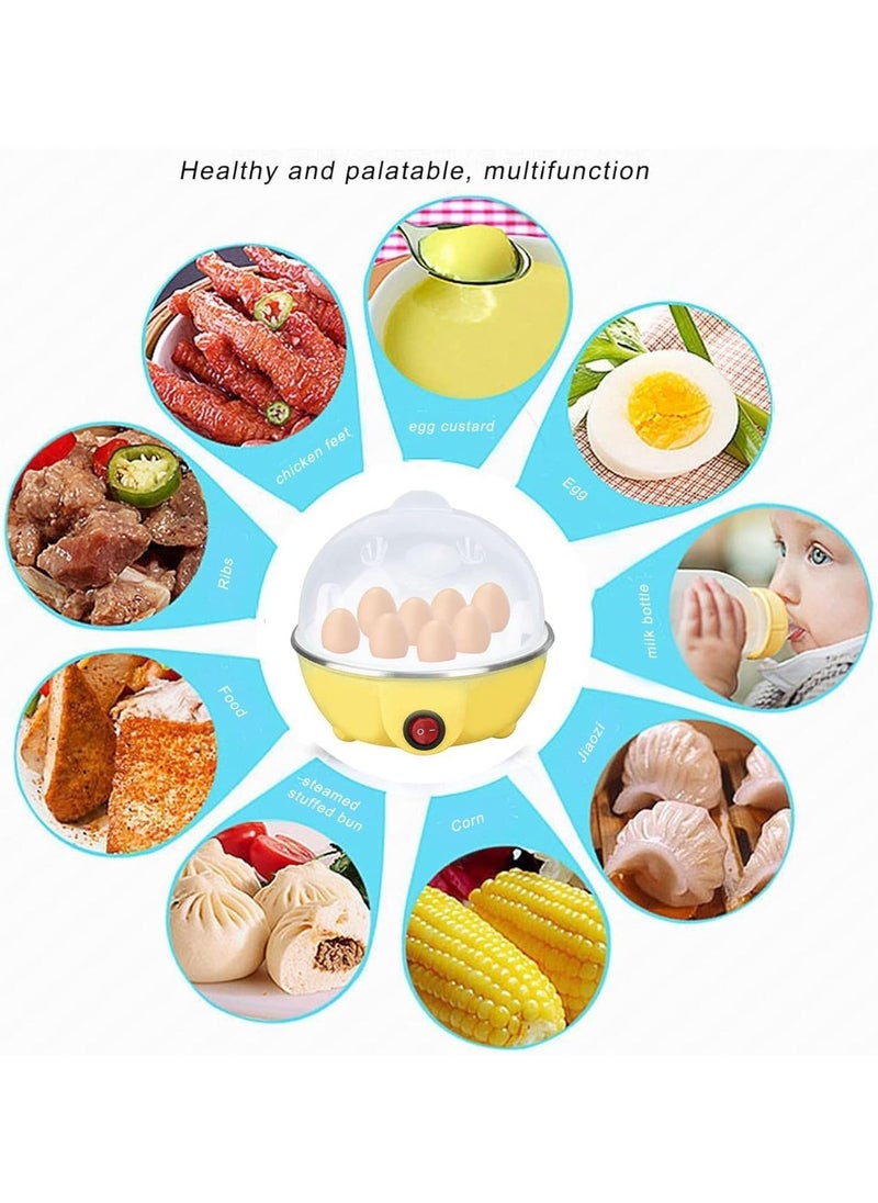 Multi-functional Electric Eggs Boiler Cooker Steamer Home Kitchen Use | 7 Egg Capacity Multifunction Electric Boiled Egg Maker Food Steamer (Yellow)