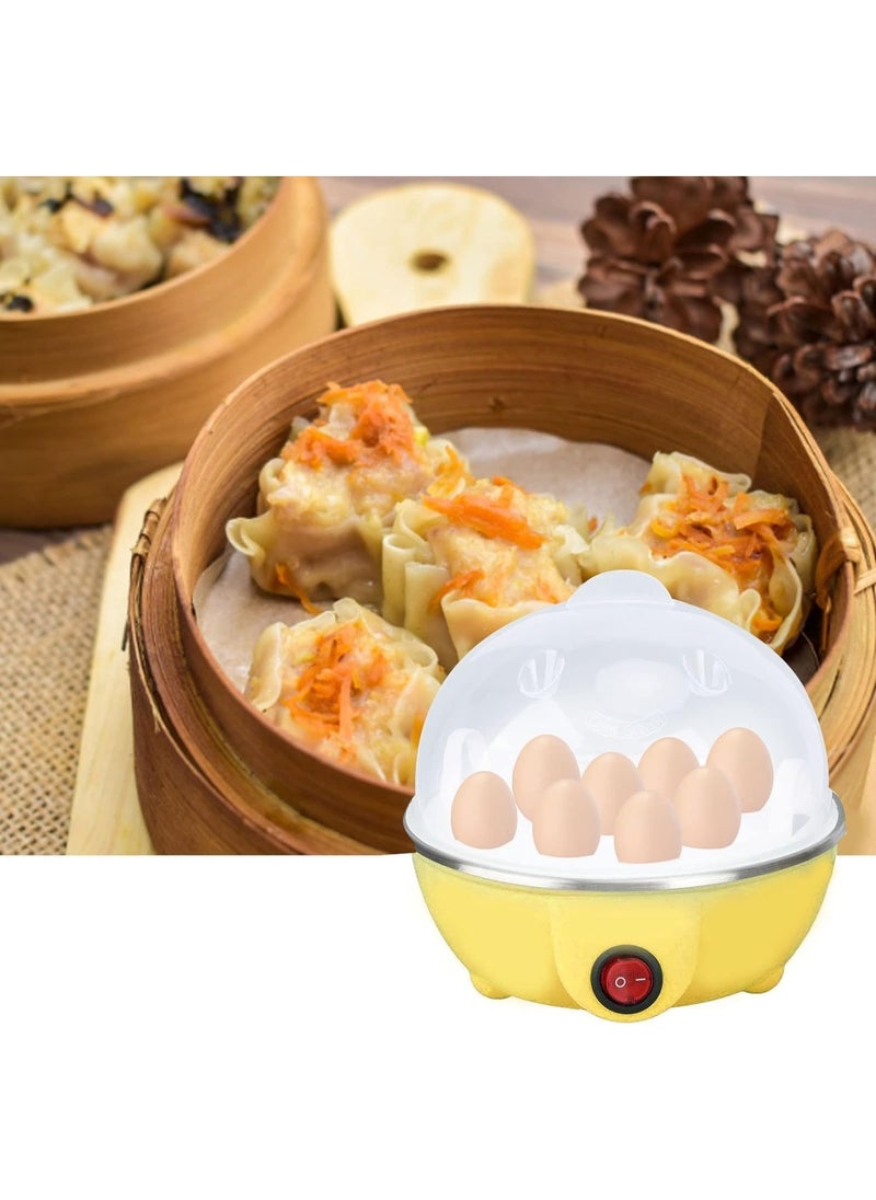 Multi-functional Electric Eggs Boiler Cooker Steamer Home Kitchen Use | 7 Egg Capacity Multifunction Electric Boiled Egg Maker Food Steamer (Yellow)