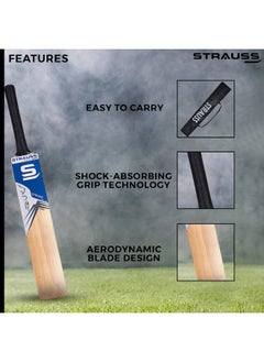 STRAUSS Strauss Cricket Bat | Edition: 11000 | English Willow | Size: Short Handle | Premium Leather Ball Cricket Bat  - Image 5