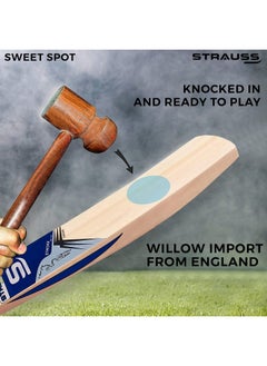 STRAUSS Strauss Cricket Bat | Edition: 11000 | English Willow | Size: Short Handle | Premium Leather Ball Cricket Bat  - Image 4
