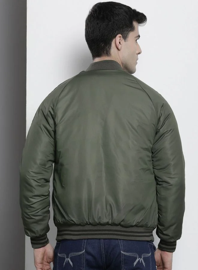 ذا انديان كراج كو The Indian Garage Co Men Slim Fit Colour Blocked Round Neck Long Sleeves Jacket